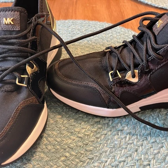 Michael Kors Black and Gold Accent Sneakers - Picture 10 of 12